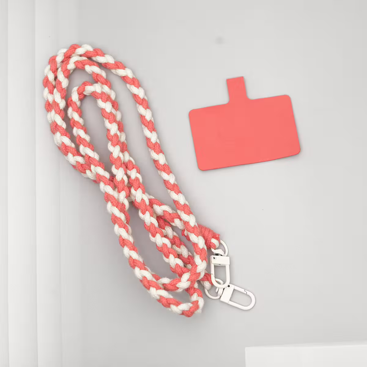 細繩雙色小麻花&times;手機斜背雙勾掛繩&times;橘+米-第2張