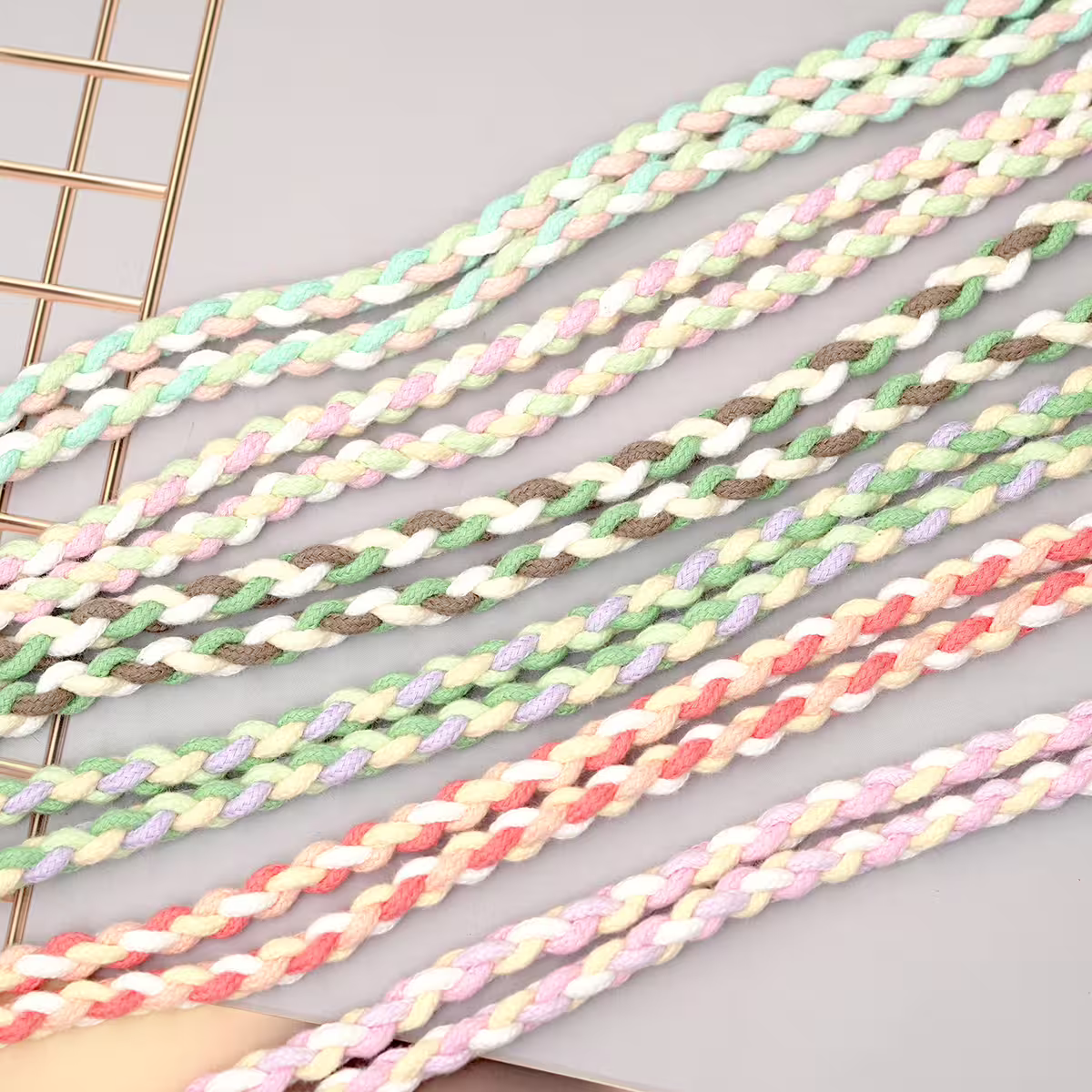 細繩四色小麻花&times;手機斜背雙勾掛繩&times;駝+綠+白+米-第6張