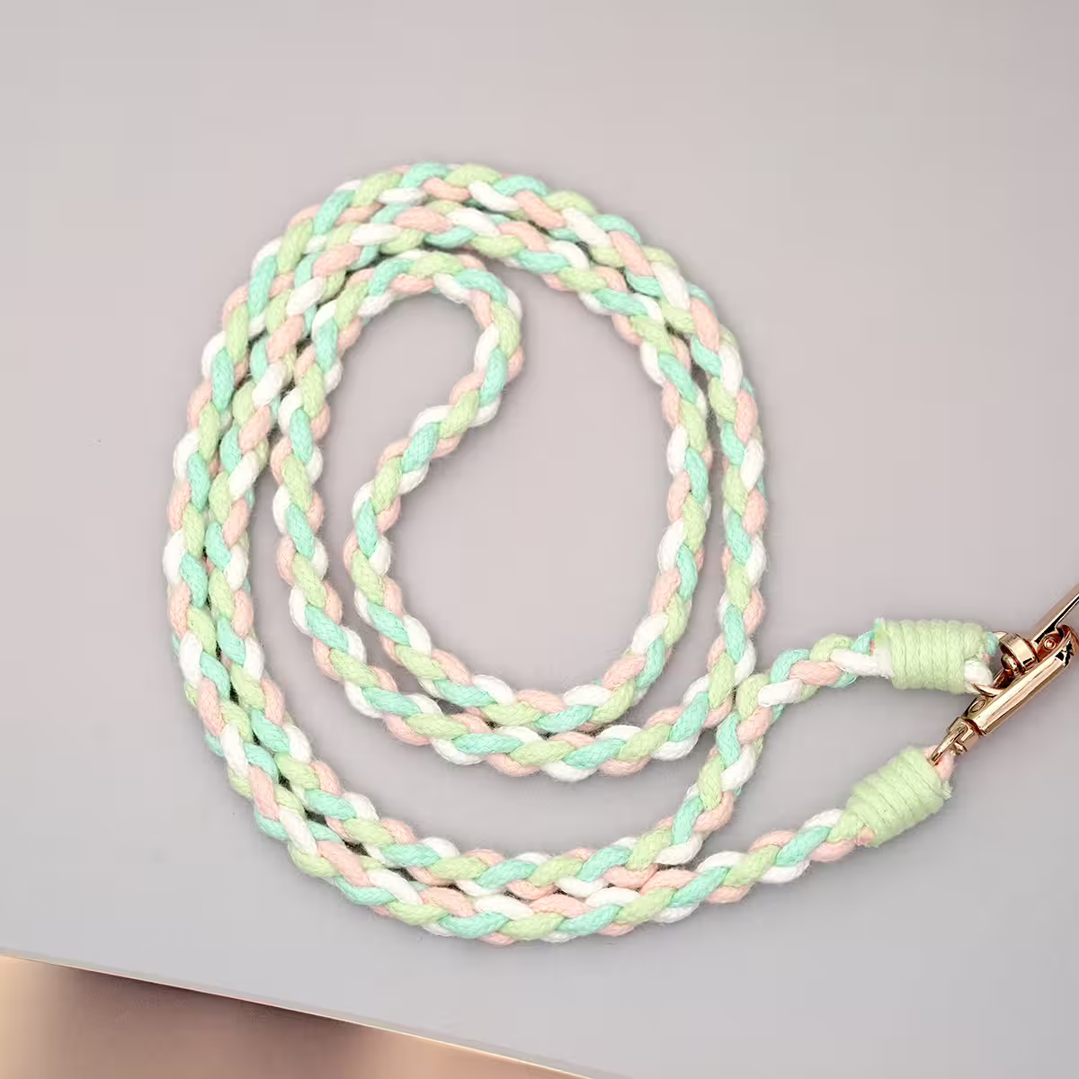 細繩四色小麻花&times;手機斜背雙勾掛繩&times;綠+藍+粉+白-第2張