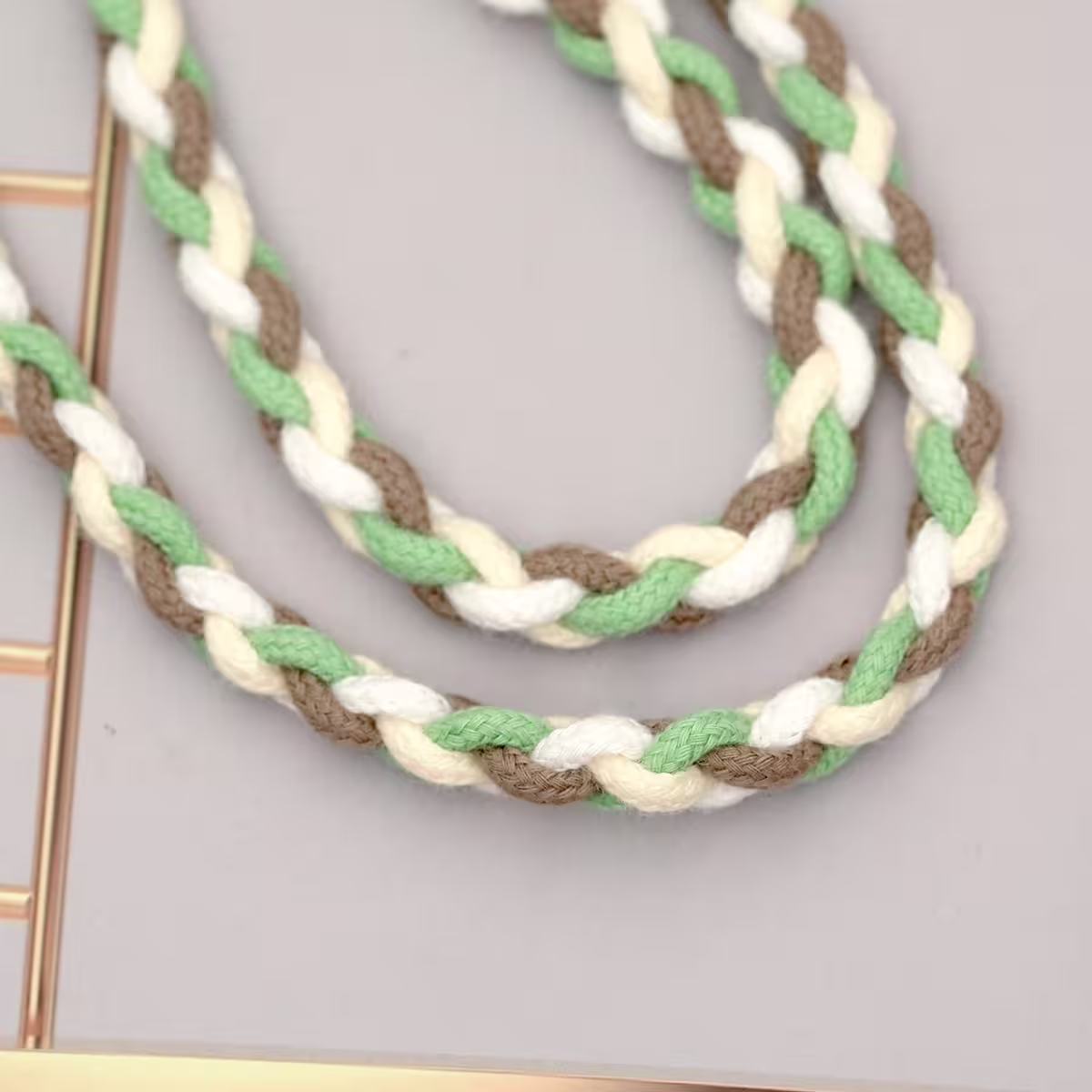 細繩四色小麻花&times;手機斜背雙勾掛繩&times;駝+綠+白+米-第4張