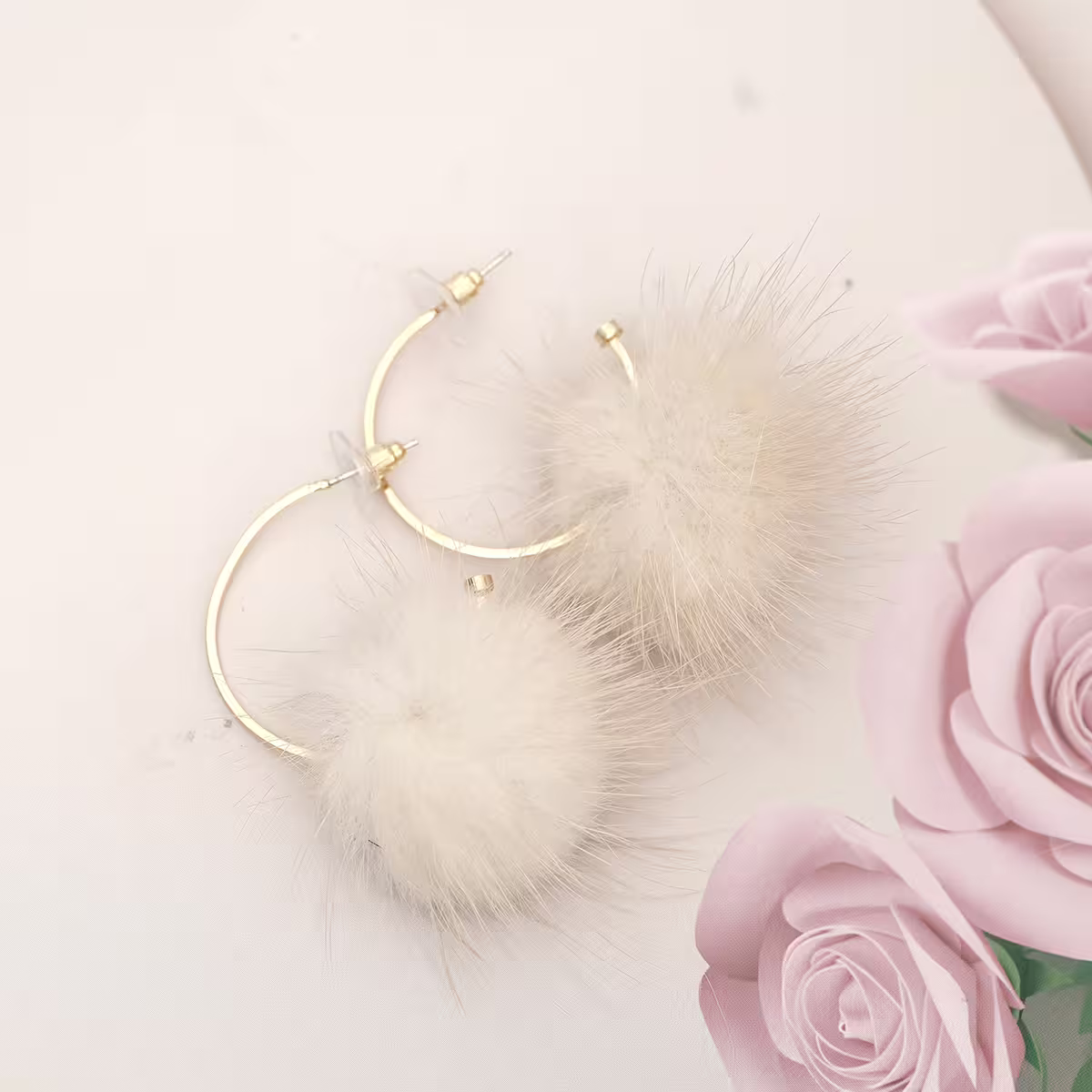 C字水貂毛&times;吊墜耳環&times;共四色-第3張