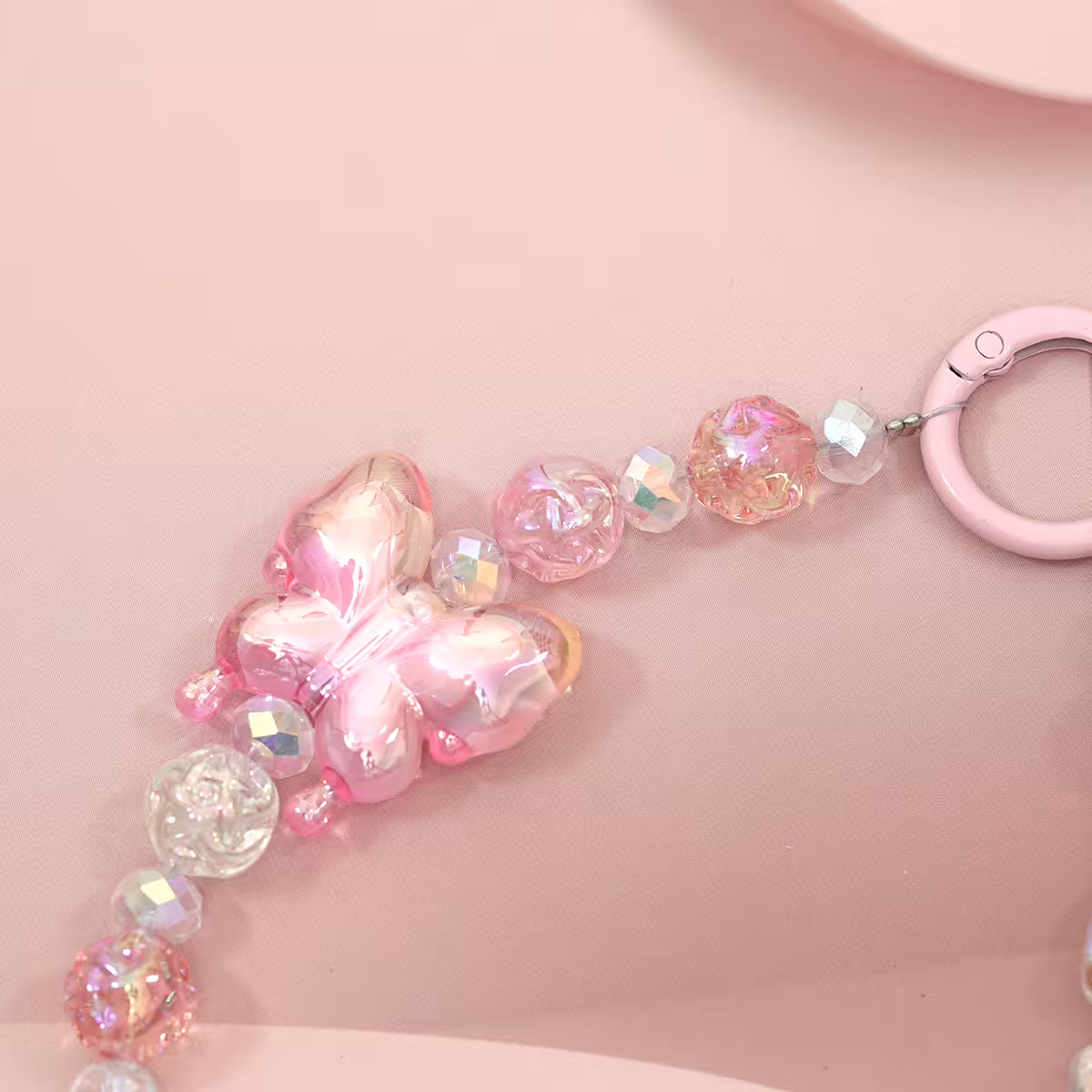 炫彩漸變蝴蝶&times;手機腕帶掛繩&times;粉紅-第4張