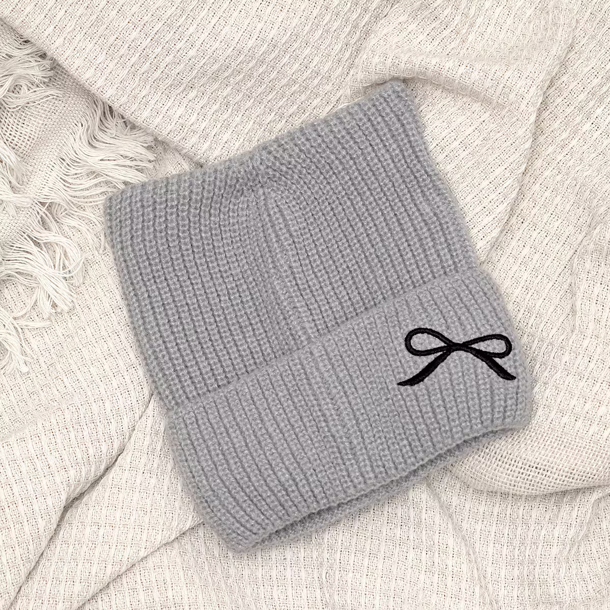 平頭俏貓耳蝴蝶結&times;毛帽&times;灰色-第4張