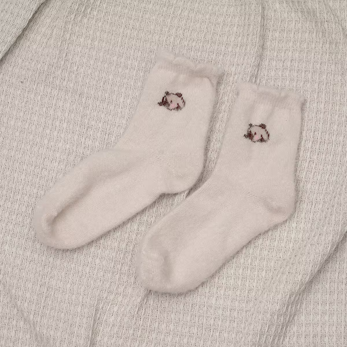 卡皮巴拉毛襪&times;中筒襪&times;二雙套件襪子組&times;暖咖-第3張