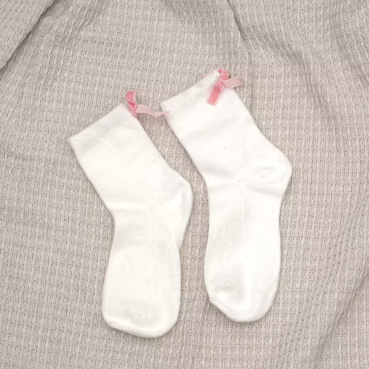 蝴蝶結毛襪&times;中筒襪&times;四雙套件襪子組-第2張