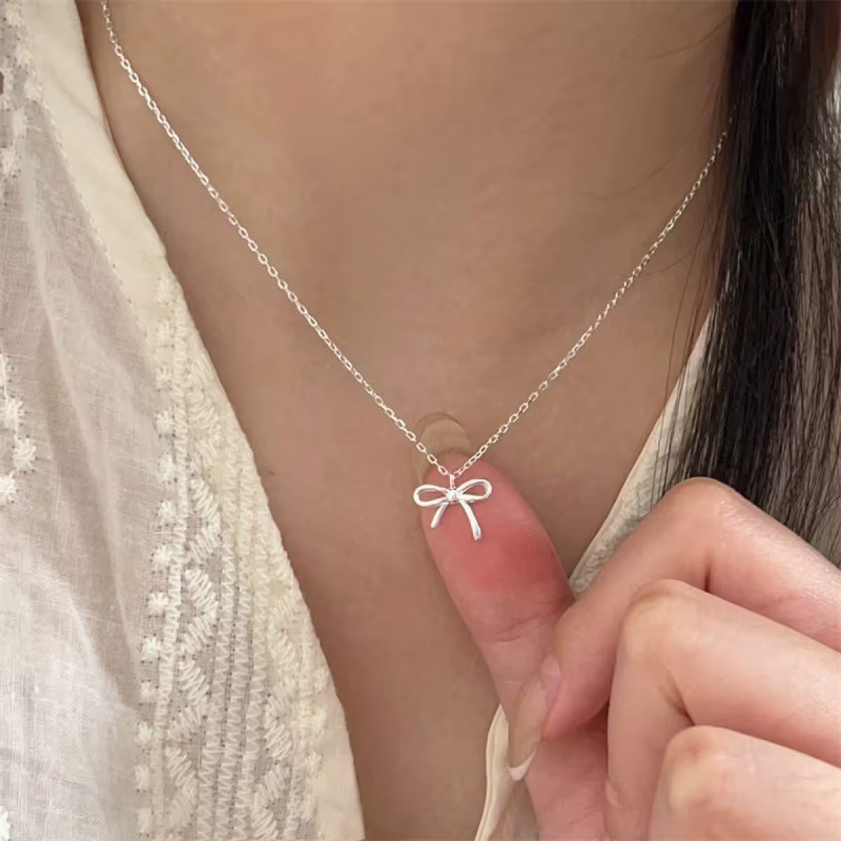 925銀飾&times;小清心蝴蝶結&times;鎖骨項鍊-第6張