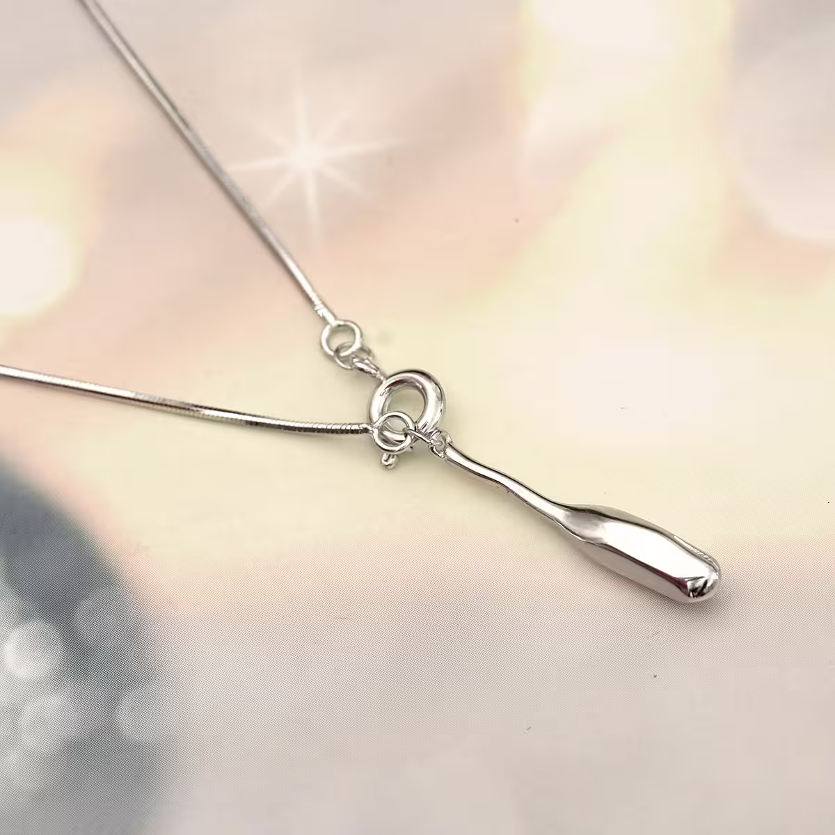 925銀飾&times;蛇骨岩熔水滴&times;鎖骨項鍊-第5張