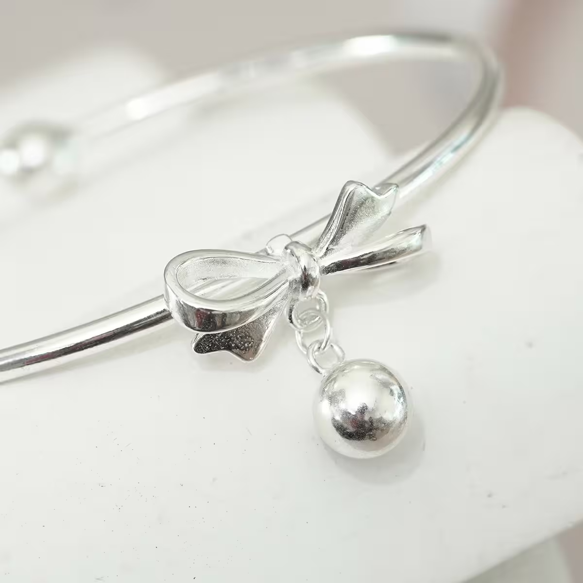 925銀飾&times;蝴蝶領結小鈴鐺&times;開口手環-第4張