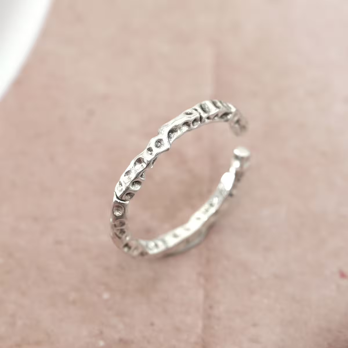 925銀飾&times;風洞紋理&times;開口戒指-第1張