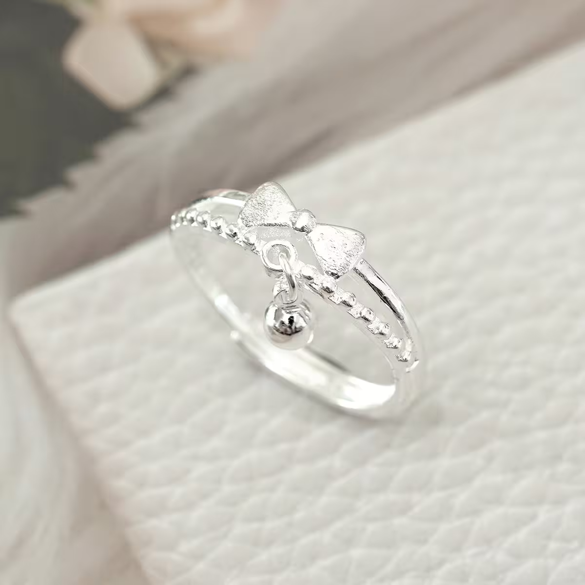 925銀飾&times;鈴動蝴蝶結&times;開口戒指-第1張
