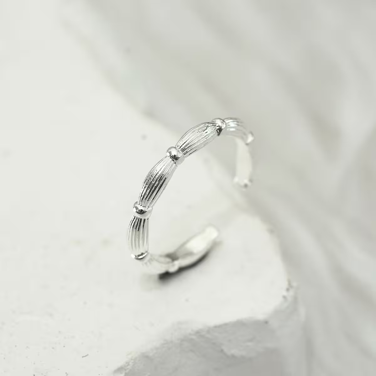 925銀飾&times;希臘風織紋&times;開口戒指-第1張