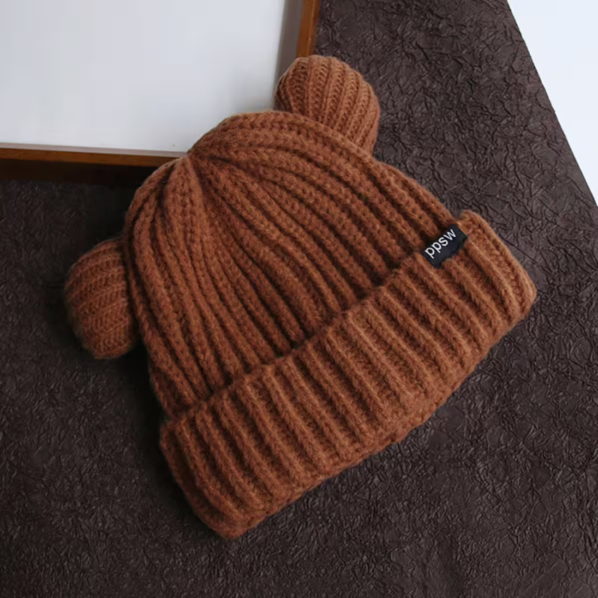 毛線小熊耳朵&times;毛帽&times;棕咖-第2張