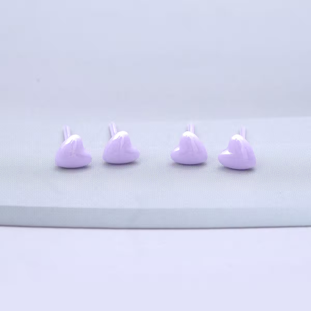 小愛心&times;陶瓷&times;養耳棒&times;二套件耳環組&times;紫色-第2張