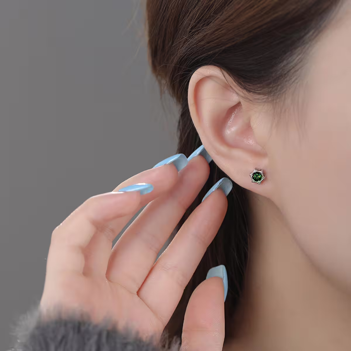 六角復古紋綠晶&times;轉珠耳環-第6張