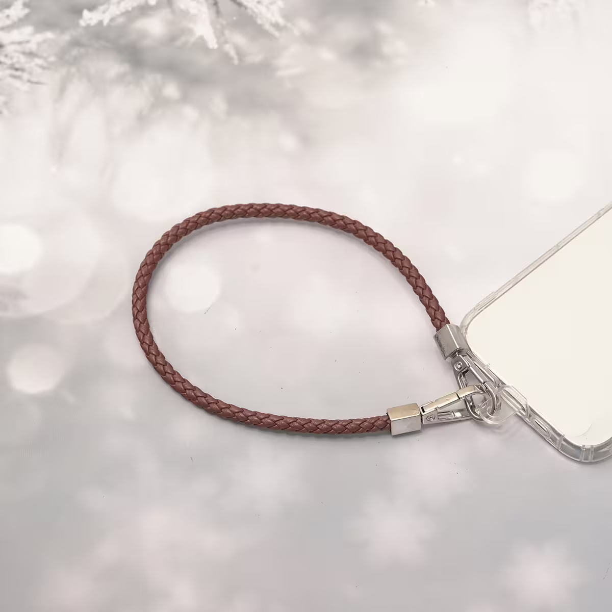 編織花紋皮革&times;手機腕帶掛繩&times;棕咖-第3張