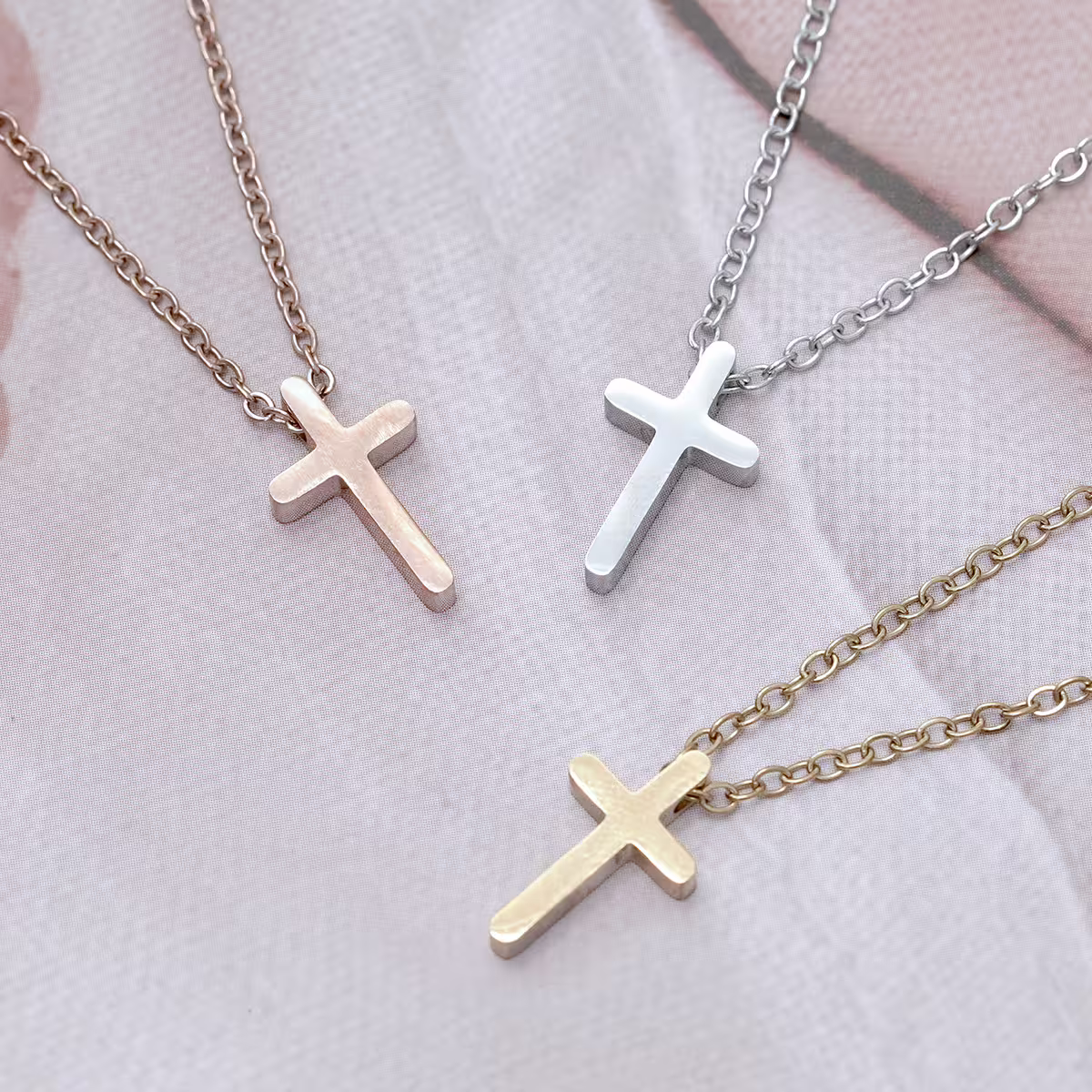 316鋼飾&times;十字架&times;項鍊&times;銀色-第5張