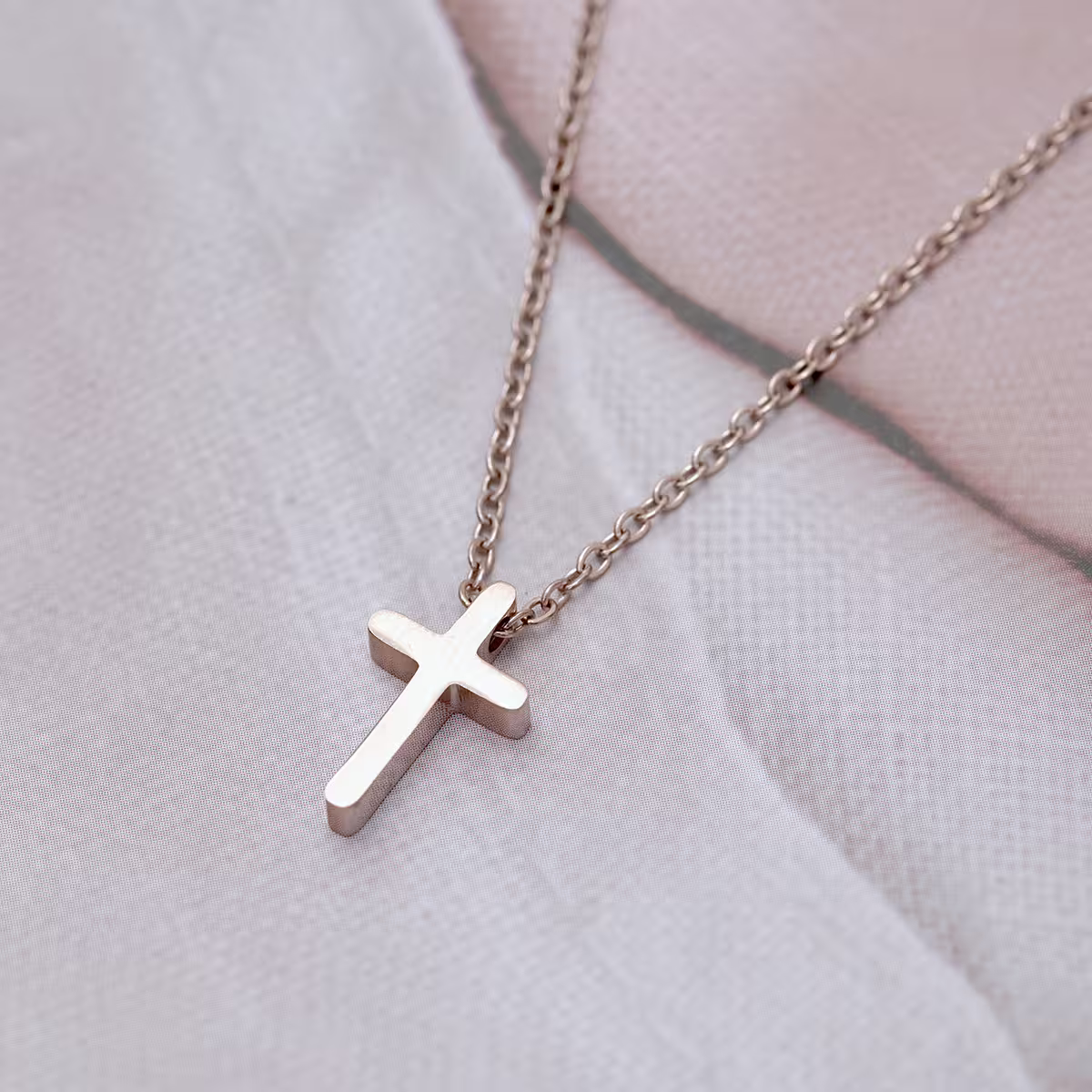 316鋼飾&times;十字架&times;項鍊&times;玫瑰金-第1張