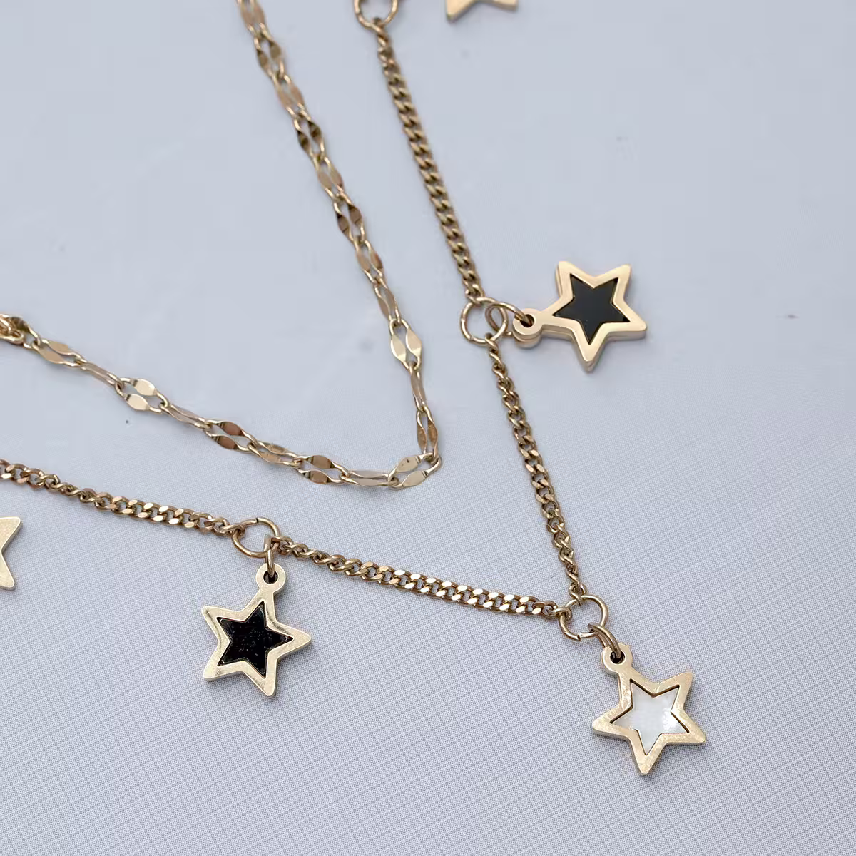 316鋼飾&times;星白星星&times;雙層腳鍊&times;玫瑰金-第3張