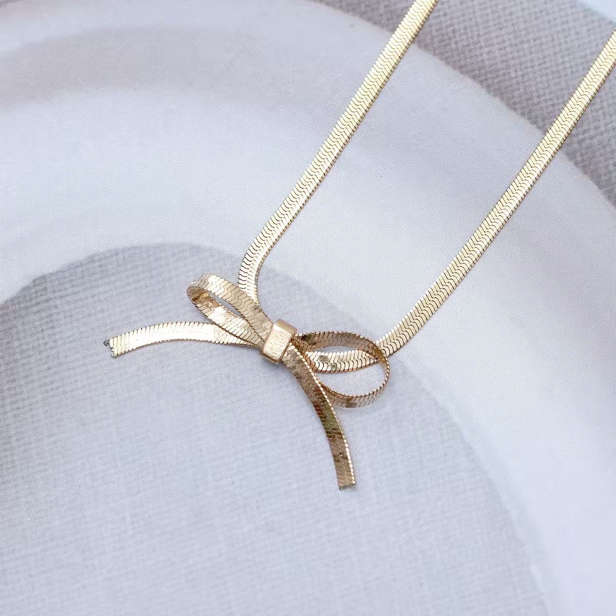 316鋼飾&times;扁平蛇骨蝴蝶結&times;手鍊&times;金色-第3張