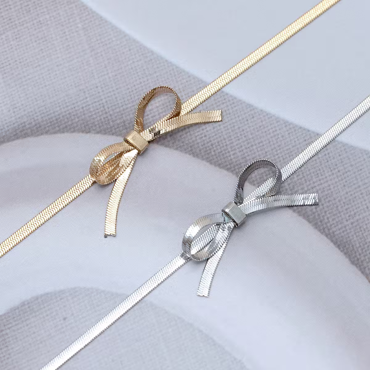 316鋼飾&times;扁平蛇骨蝴蝶結&times;手鍊&times;金色-第5張