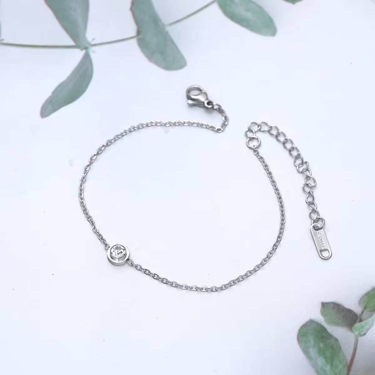 316鋼飾&times;小單鑽&times;手鍊&times;銀色-第2張