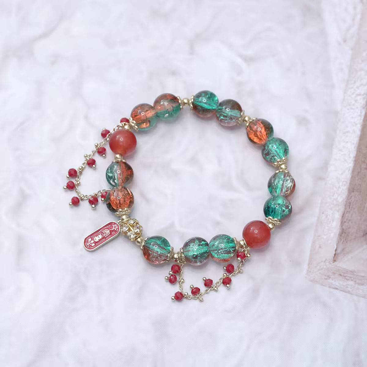 琉璃燈籠平安喜樂&times;固定式串珠手鍊-第2張