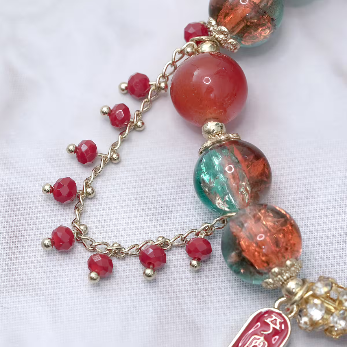 琉璃燈籠平安喜樂&times;固定式串珠手鍊-第3張