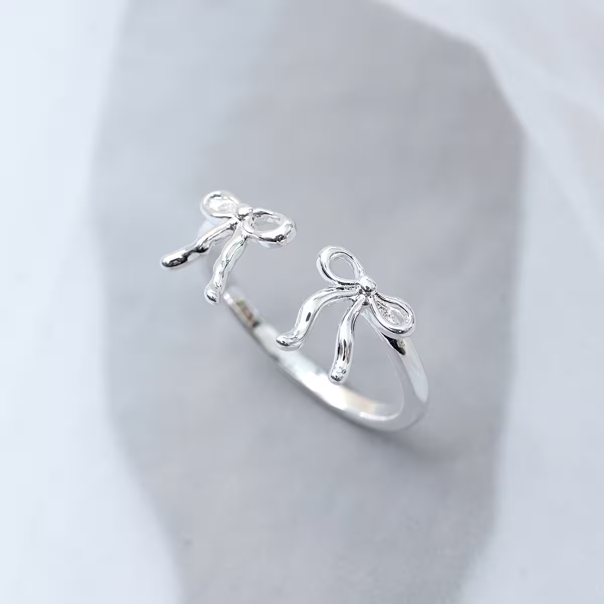 925銀飾&times;芭蕾風蝴蝶結&times;開口戒指-第3張