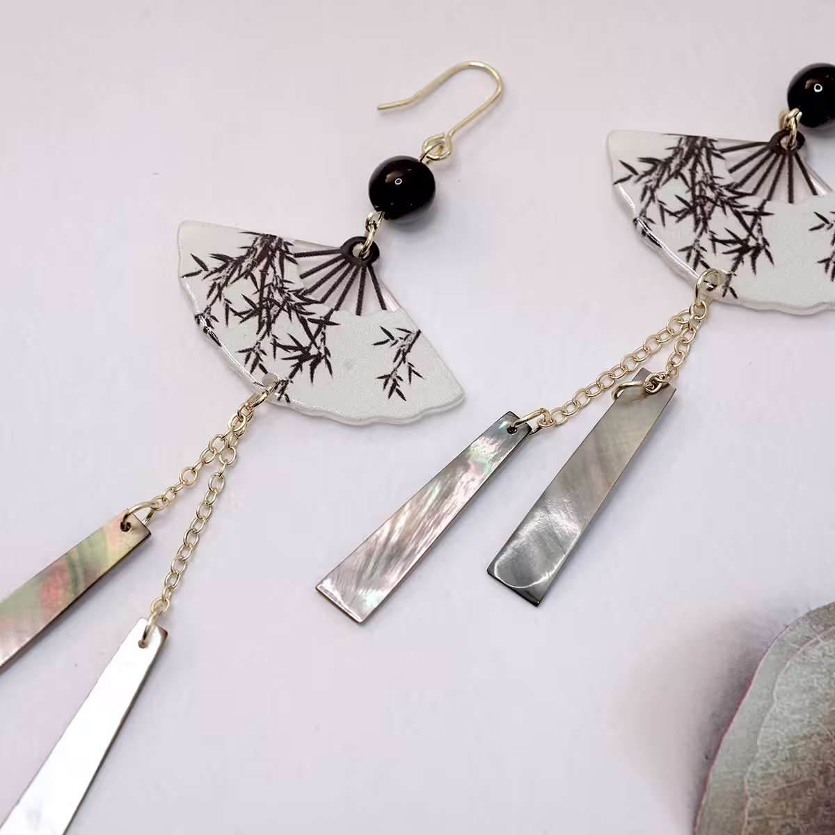 竹影古扇&times;吊墜耳勾-第3張