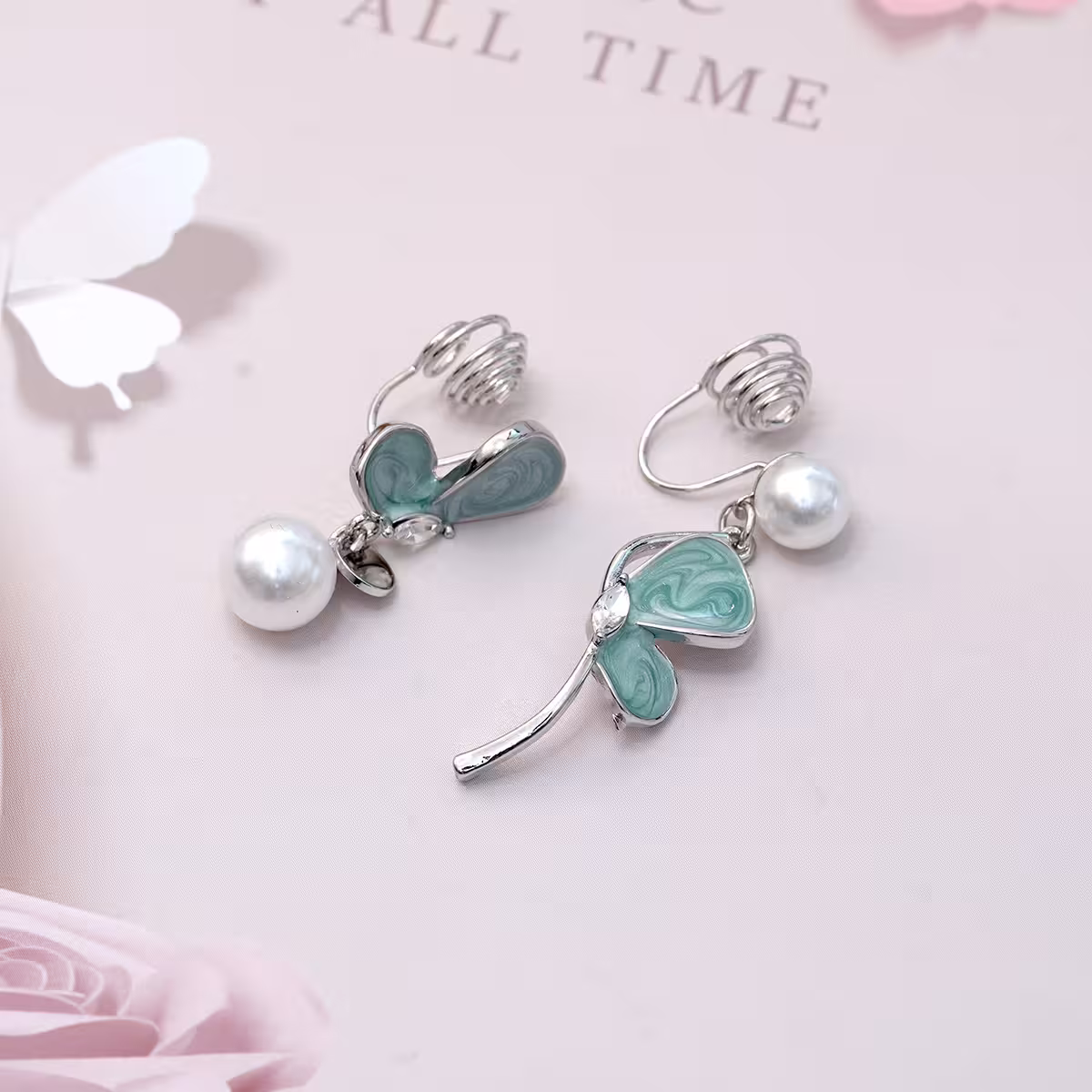 是花似蝶&times;不對稱蚊香盤U型耳夾-第3張