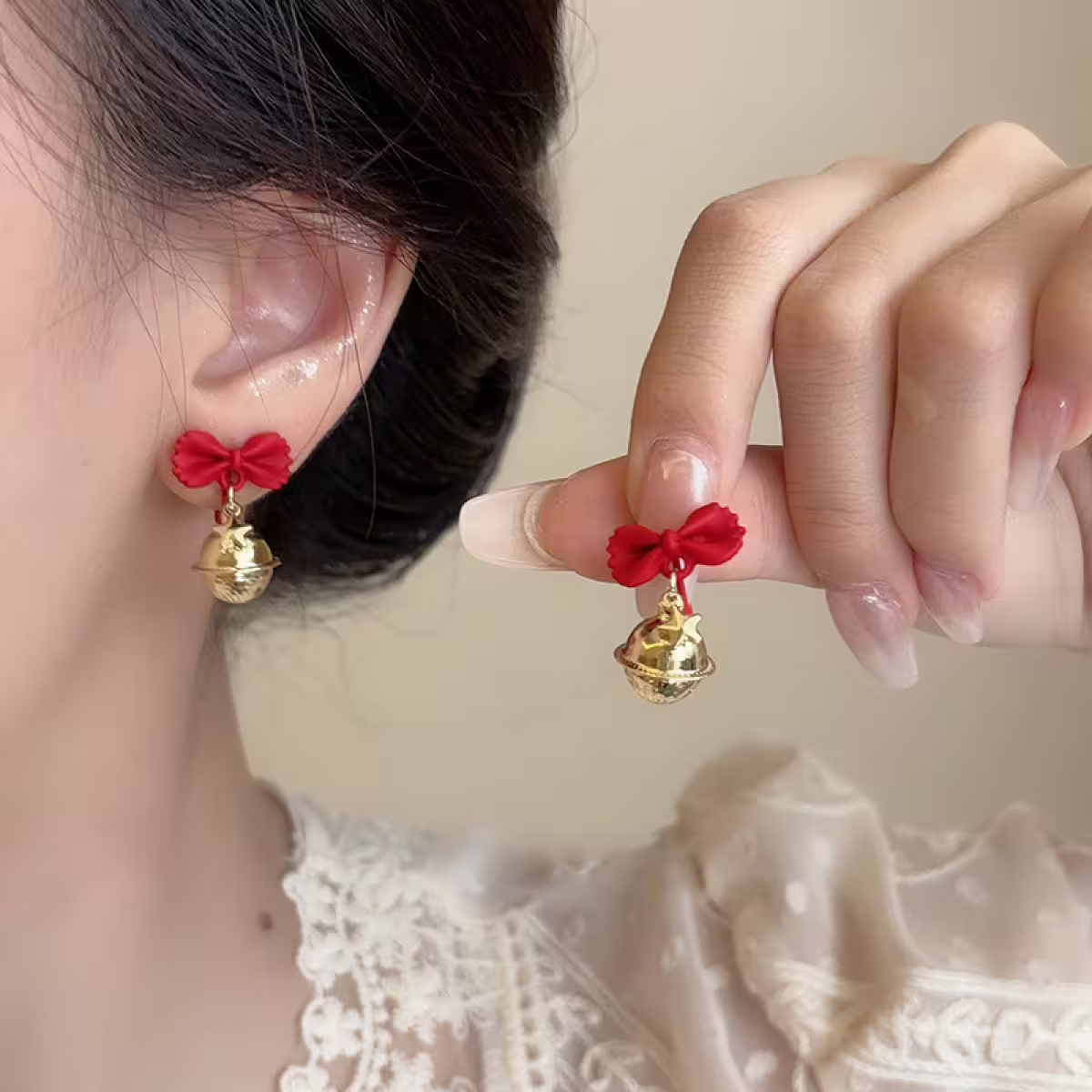 糖果紙領結鈴鐺&times;吊墜耳環-第5張