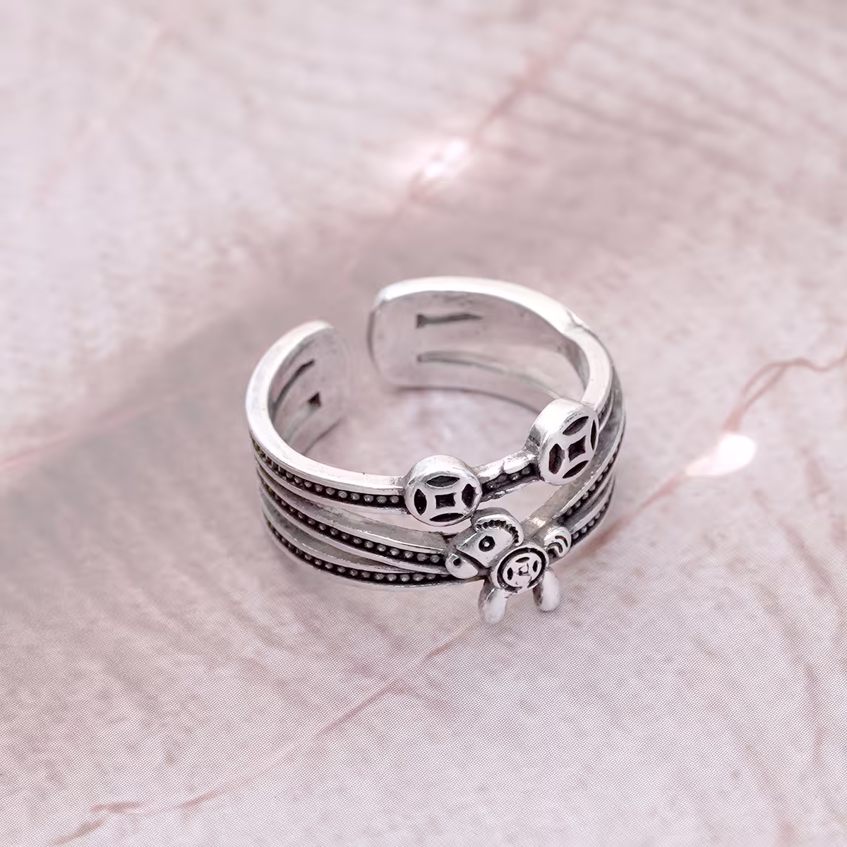 925銀飾&times;馬上有錢&times;開口戒指-第4張