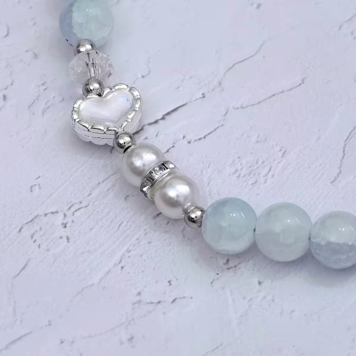 貓眼石琉璃小花&times;手機腕帶掛繩&times;藍綠-第3張