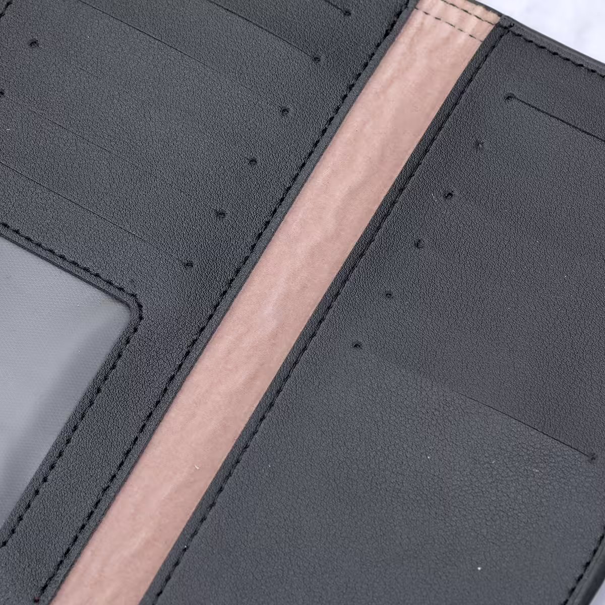 棕咖千鳥紋&times;三折長皮夾-第5張