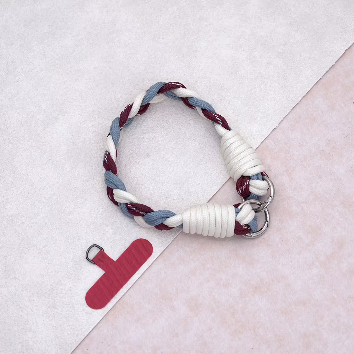 三色麻花辮&times;手機腕帶掛繩&times;藍紅白-第3張