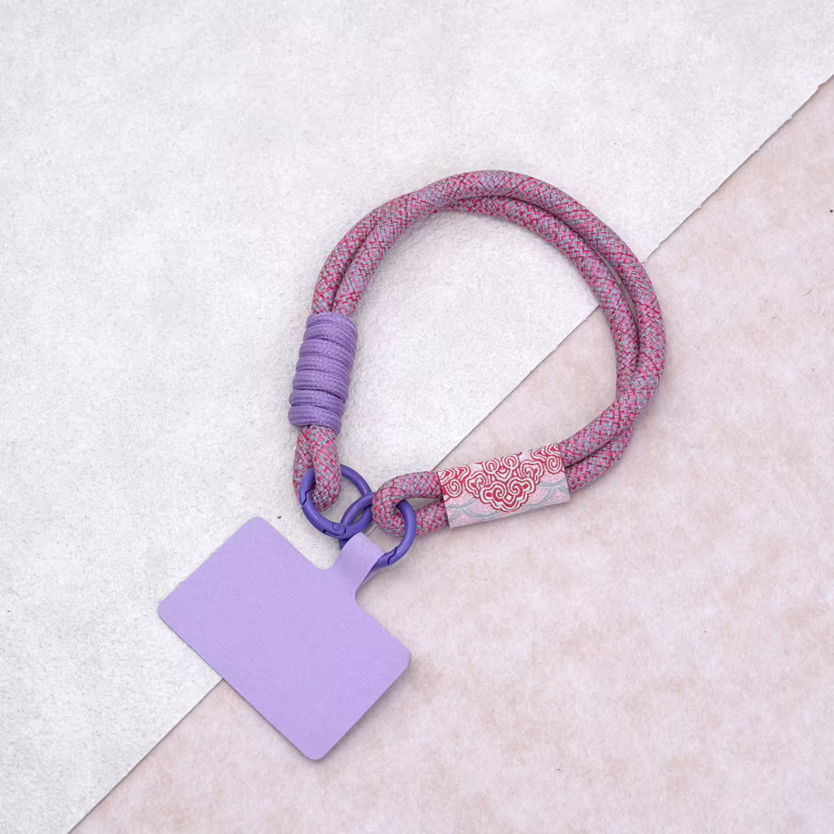 雙線古風祥雲&times;手機腕帶掛繩&times;洋紫-第1張