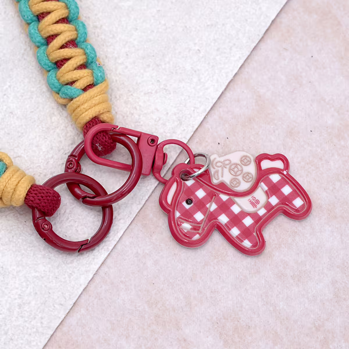 小馬編織&times;手機腕帶掛繩&times;紅色-第4張