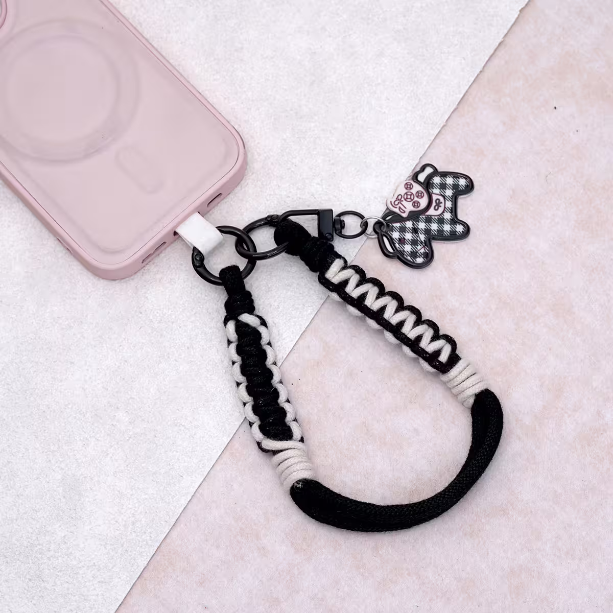 小馬編織&times;手機腕帶掛繩&times;黑色-第2張