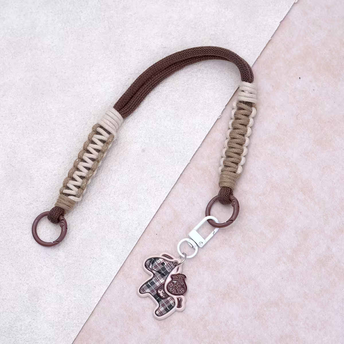 小馬編織&times;手機腕帶掛繩&times;棕咖-第3張