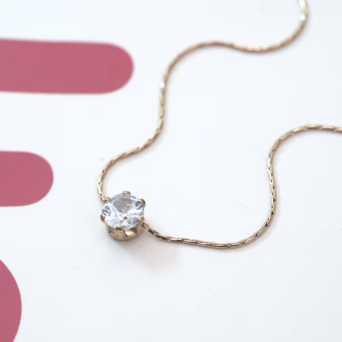 316鋼飾&times;六爪單鑽蛇骨鍊&times;項鍊&times;金色-第1張