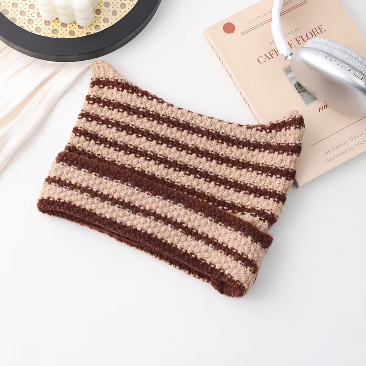 小惡魔&times;針織帽&times;棕咖線條-第2張