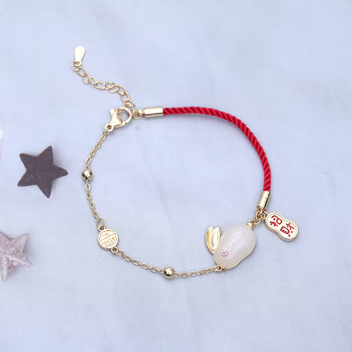 平安納福小兔&times;紅繩手鍊-第2張