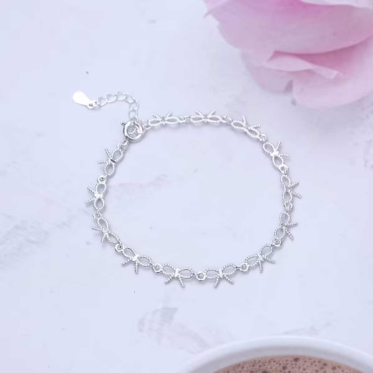 925銀飾&times;小小蝴蝶結&times;手鍊-第2張