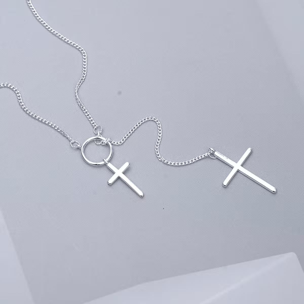 925銀飾&times;圓環雙十字&times;鎖骨項鍊-第2張