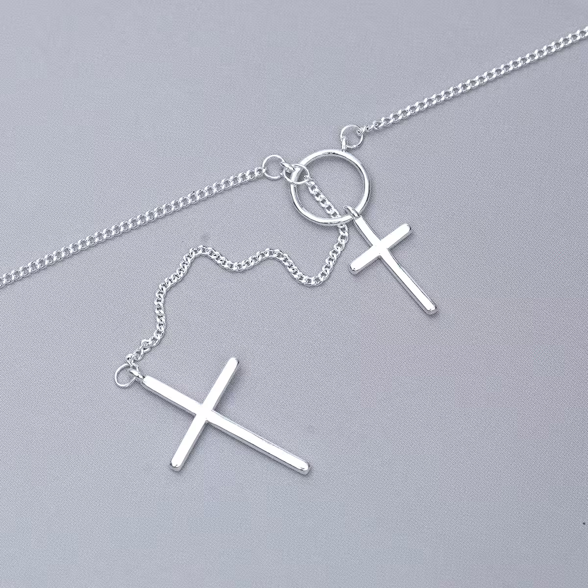 925銀飾&times;圓環雙十字&times;鎖骨項鍊-第4張