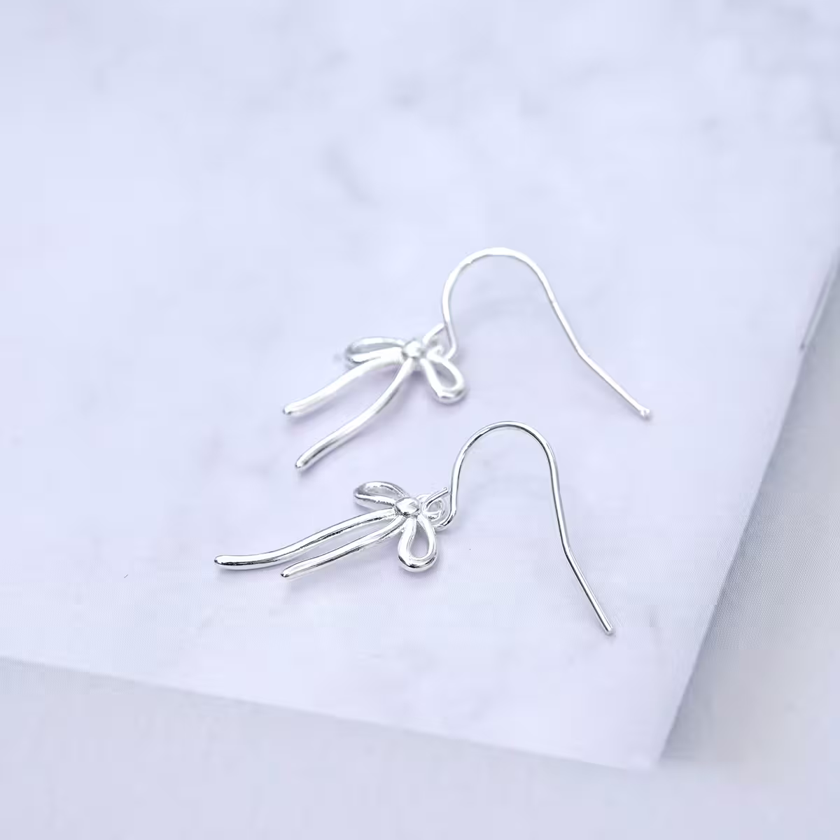 925銀針&times;蝴蝶結線條&times;耳鉤-第2張
