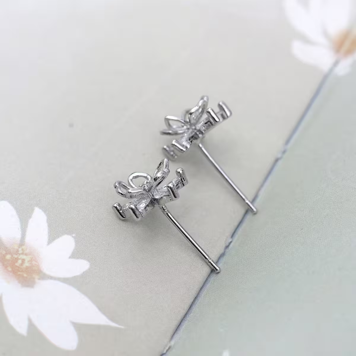 925銀針&times;立體五花瓣&times;耳環-第4張