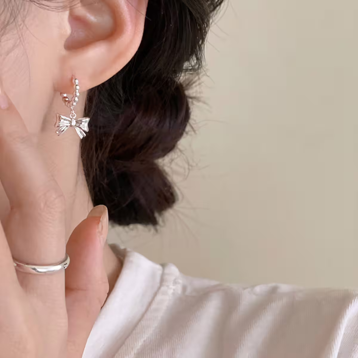 925銀針&times;米珠蝴蝶結&times;耳扣-第6張