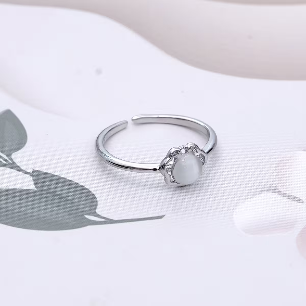 925銀飾&times;祥雲貓眼石&times;開口戒指-第3張