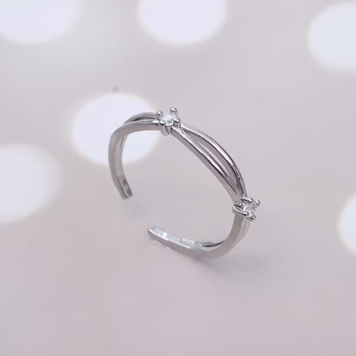 925銀飾&times;晶鑽交織&times;開口戒指-第2張